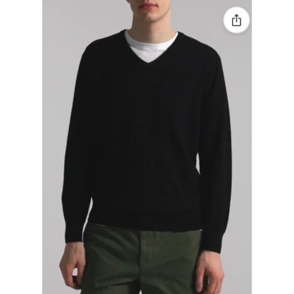 J.Crew Mercantile Men’s Black Wool Blend V-Neck Sweater Large Tall LT - Picture 1 of 8